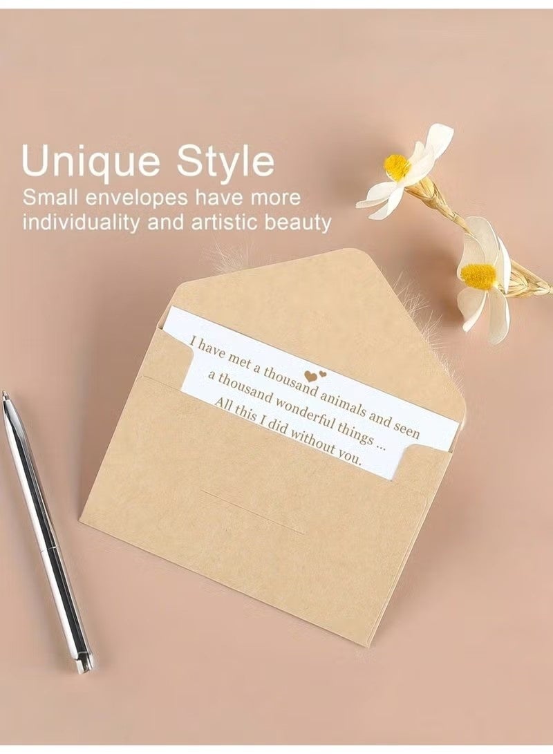 موندا عبوة من 24 ظرفًا صغيرًا، أظرف ورقية سميكة عتيقة الطراز، أظرف صغيرة، بطاقات عمل بثلاثة ألوان لدعوات الزفاف، وبطاقات المعايدة، ورسائل الشكر، وبطاقات الهدايا، وديكورات العطلات (كرافت، أسود، أبيض، 10×7 سم) - Image 5